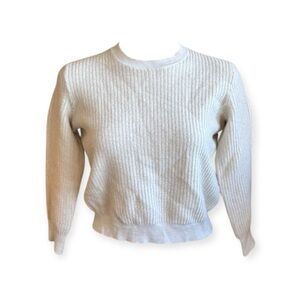 A.P.C. Rue Madame Paris Cream Ribbed metallic sparkly sweater top